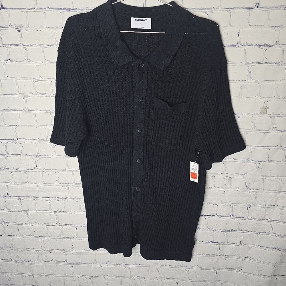 Old Navy Men's Black Casual Button Down Shirt Size Xl
